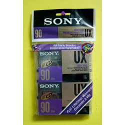 SONY UX90 Audio Cassette Tape Type II CrO2 Position High Bias ( Double Pack )
