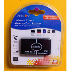 Zeikos 57-in-1 USB 2.0 Flash Memory Card Reader ZE-CR201