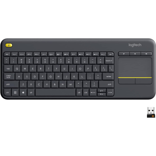 Logitech - K400 Plus TKL Wireless Membrane Keyboard for PC/TV/Laptop/Tablet with Built-in Touchpad