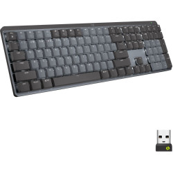 Logitech - MX Mechanical Full size Wireless Mechanical Tactile Switch Keyboard for Windows/macOS with Backlit Keys - Graphite