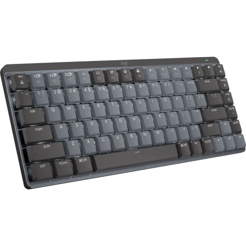 Logitech - MX Mechanical Mini Compact Wireless Mechanical Tactile Switch Keyboard for Windows/macOS with Backlit Keys - Graphite