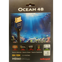 AudioQuest - Ocean 2.5' 4K-8K-10K 48Gbps In-Wall HDMI Cable - Blue/Black