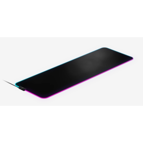 SteelSeries - QcK Prism Cloth Gaming Mouse Pad with 2-Zone RGB Illumination XL - Black