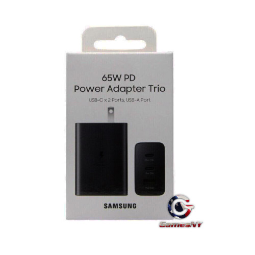 Samsung 65W PD 3.0 Trio Power Adapter Super Fast Charging Wall Charger