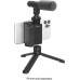 Digipower - Follow ME Vlogging Kit for Phones and Cameras – Includes Microphone, LED light, Bluetooth remote, phone grip and tripod